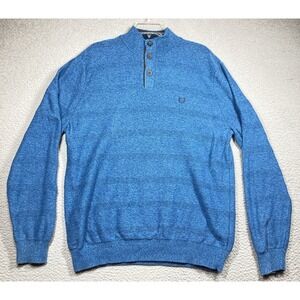 Chaps Sweater‎ Mens XL Blue Pullover Mock Neck Preppy Long Sleeve Warm Classic